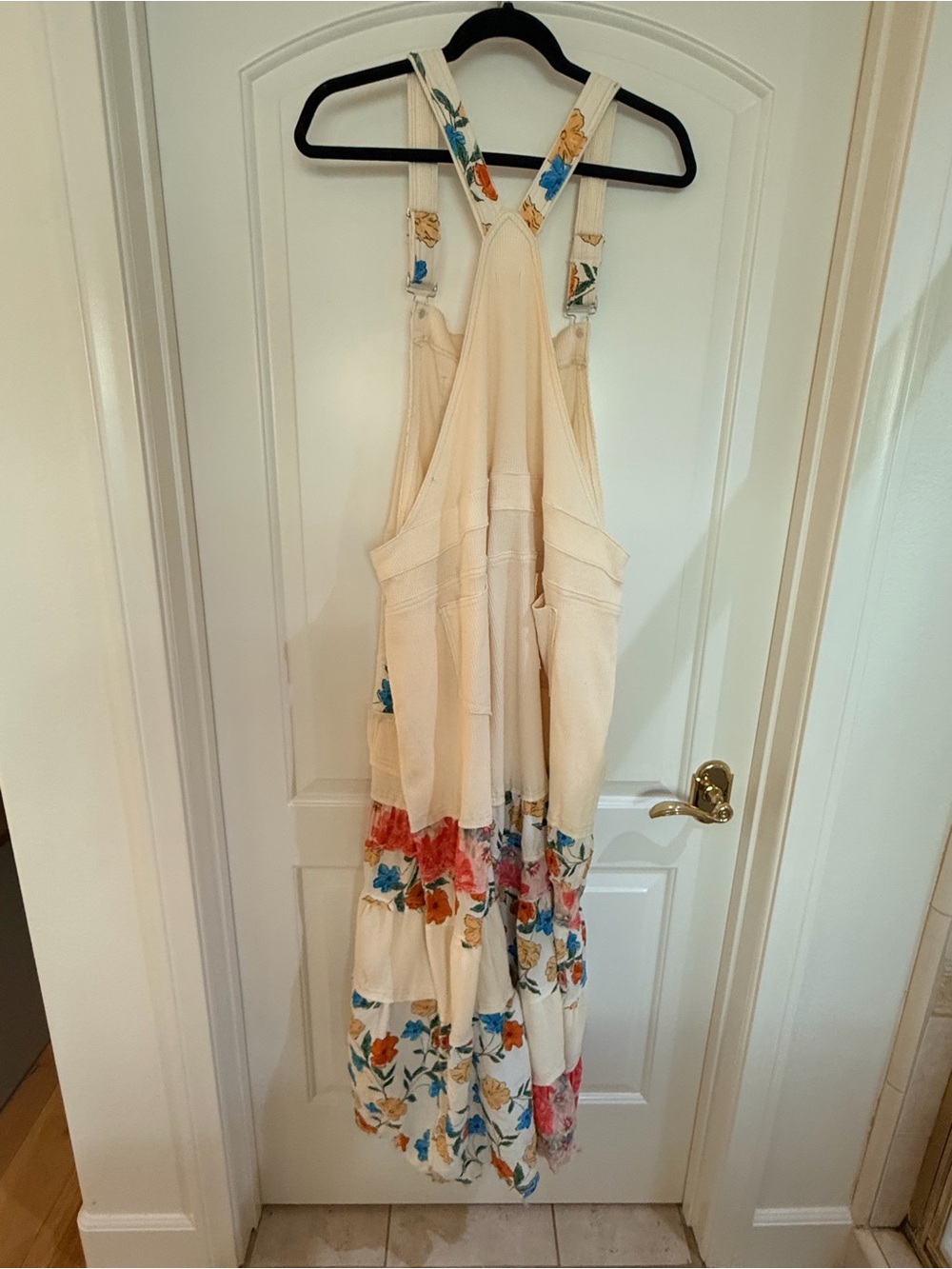 POL Cream Waffle Knit Layer overalls - Picture 2 of 4